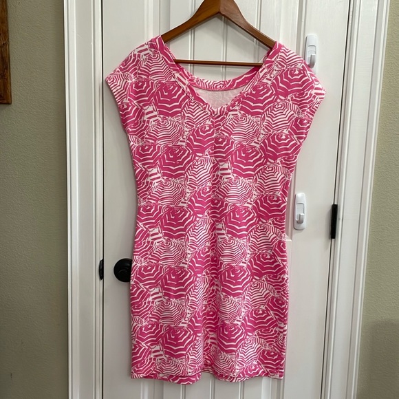 🌸LILLY PULITZER pink and white patterned dress.  S - Picture 4 of 6